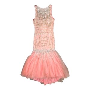 Lucci Lu Fitted Full Bodice Sequin Prom Pageant Dress Womens Size 10 EUC